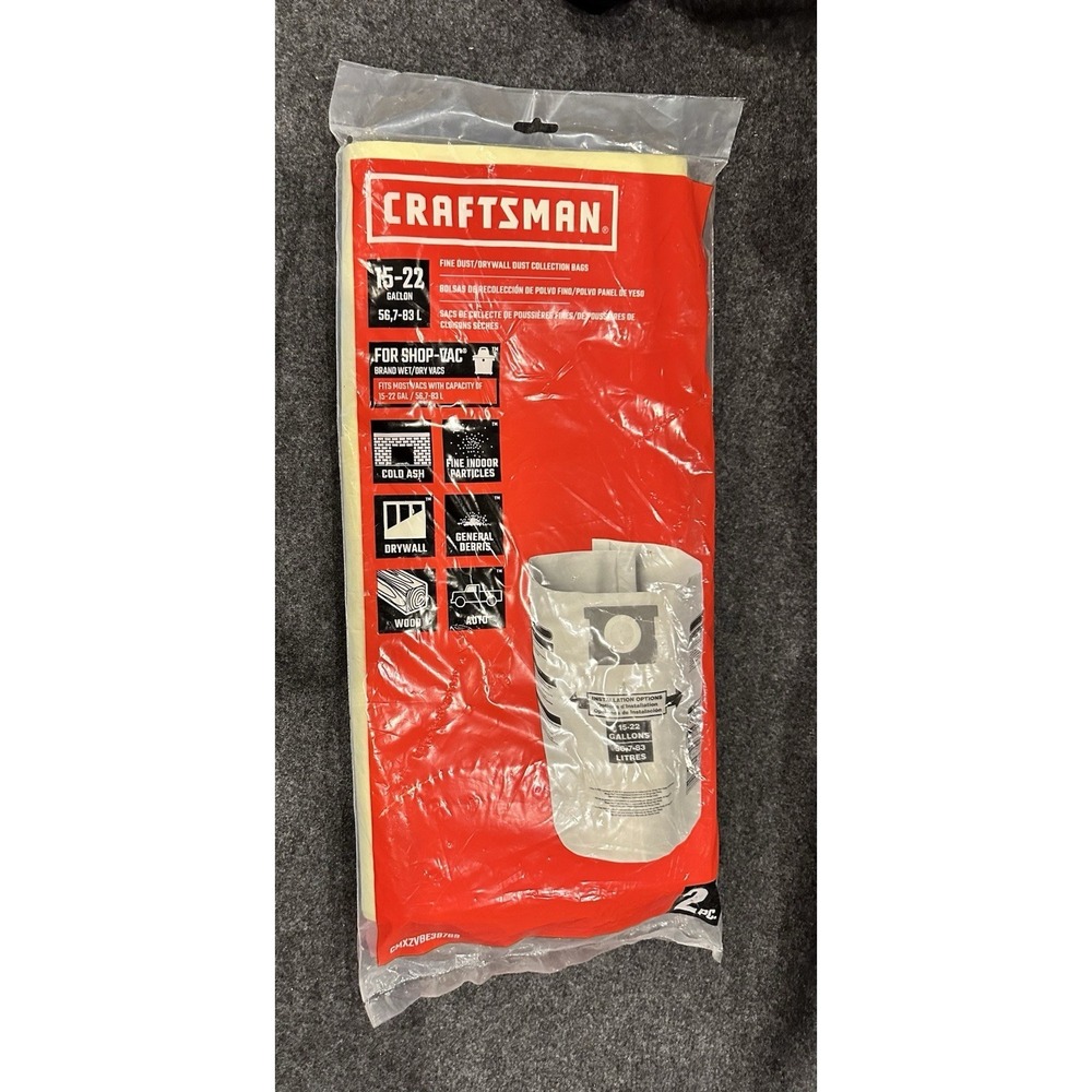 CRAFTSMAN Shop-Vac CMXZVBE38769 Fine Dust-Drywall Dust 2 Bags Sealed‎ New